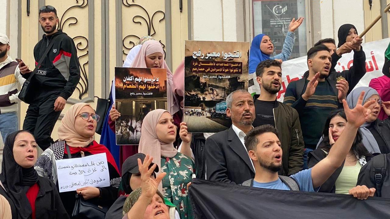 تظاهرات حمایتی از مردم فلسطین در تونس