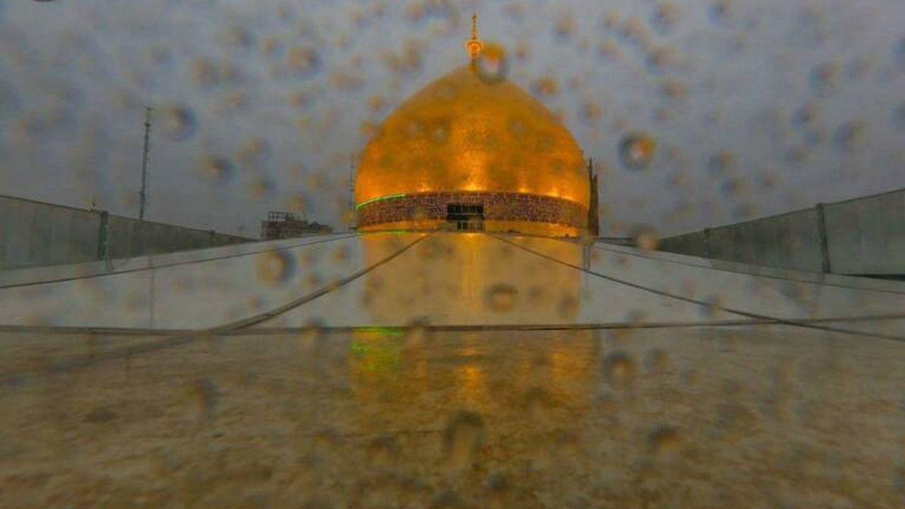 حال و هوای بارانی نجف اشرف + فیلم