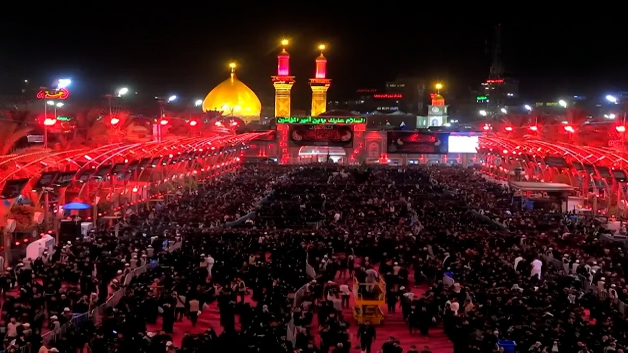 تصاویری از شب عاشورا در کربلای معلی + فیلم