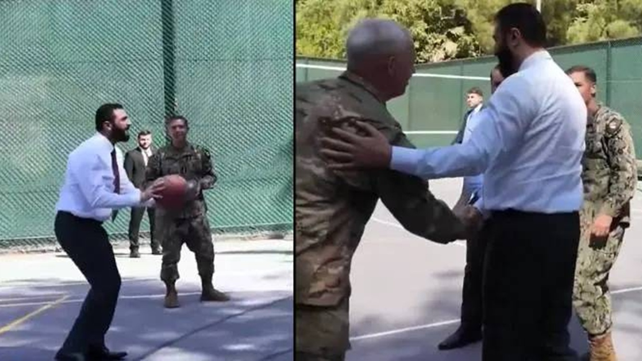 بسکتبال بازی کردن جولانی با فرماندهان آمریکایی + فیلم