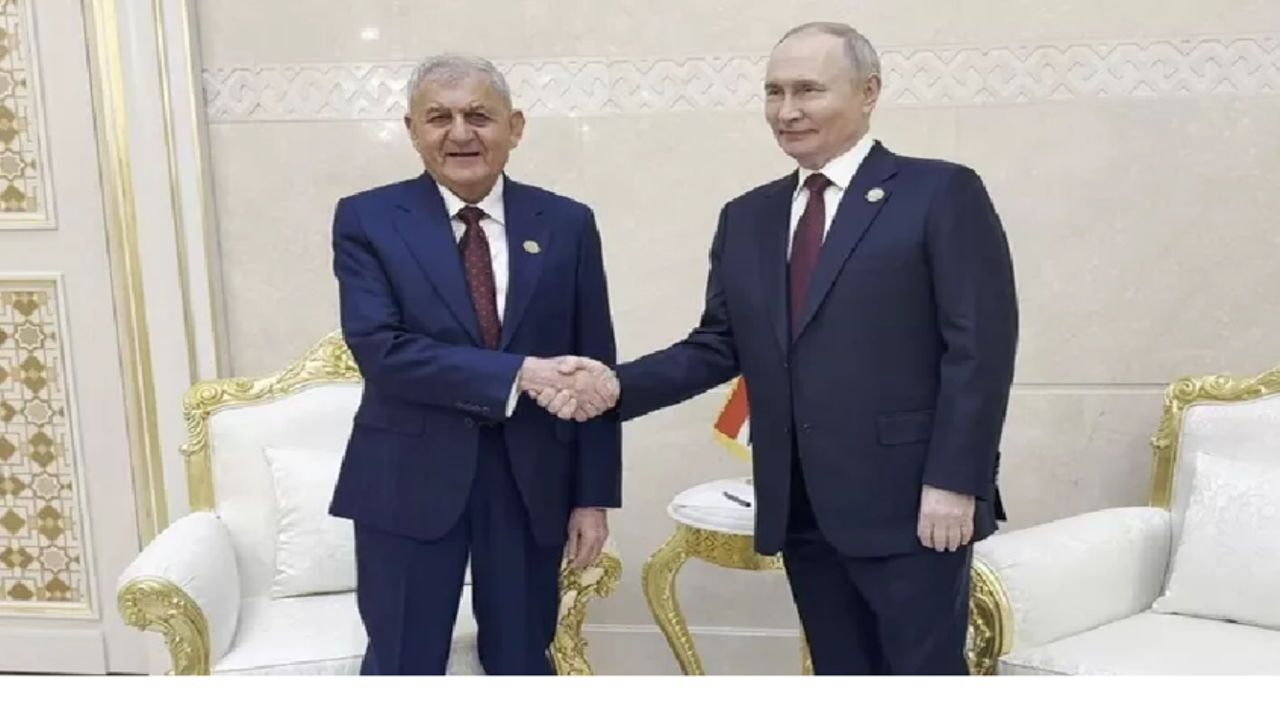 دیدار پوتین و رئیس‌جمهور عراق در عشق‌آباد