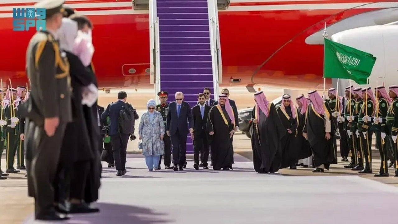 اردوغان در سفری رسمی وارد ریاض شد