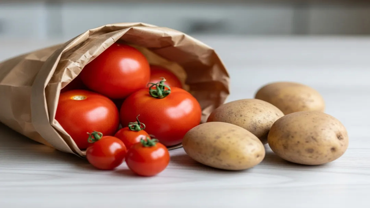 به یک دلیل هرگز نباید سیب زمینی و گوجه فرنگی را کنار یکدیگر نگهداری کنید