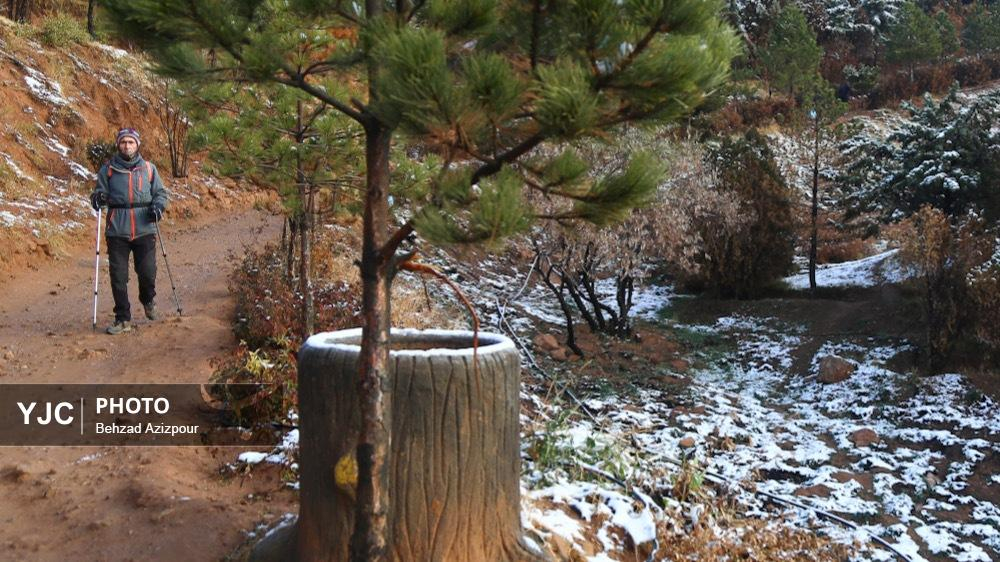 بارش برف پاییزی در ارتفاعات تبریز