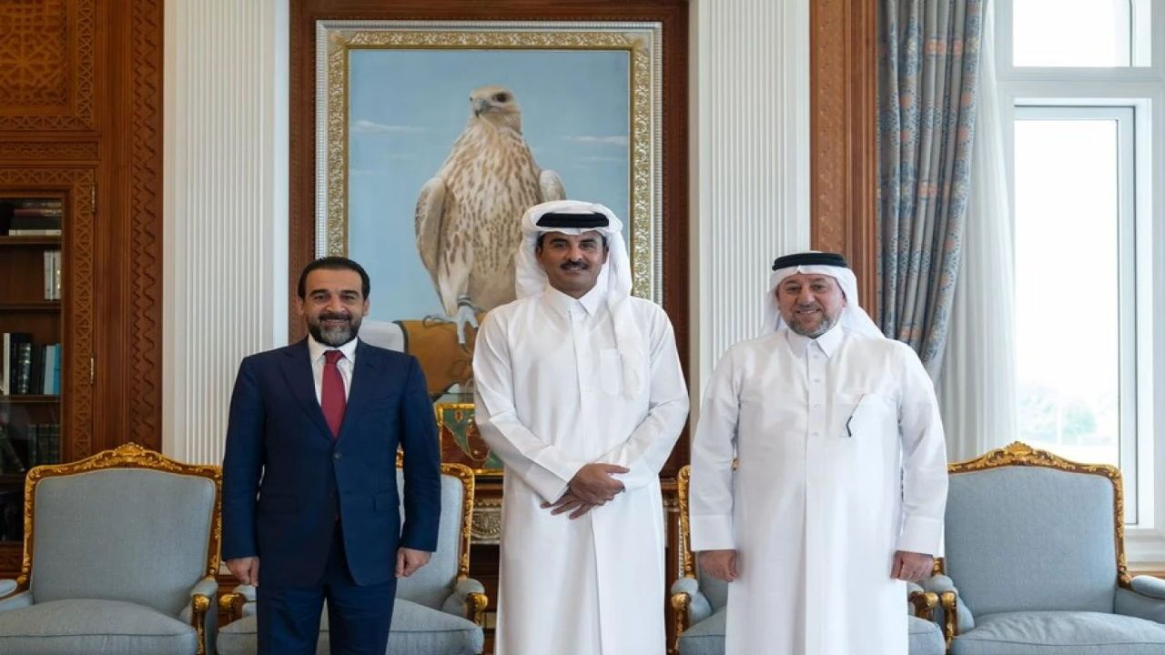 دیدار امیر قطر با خنجر و الحلبوسی در دوحه