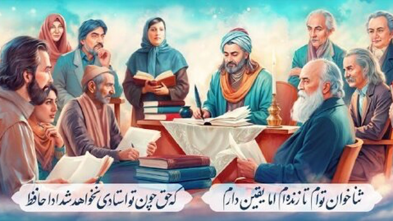 «لسانالغیب» بر دیوارنگاره میدان ولیعصر نقش بست