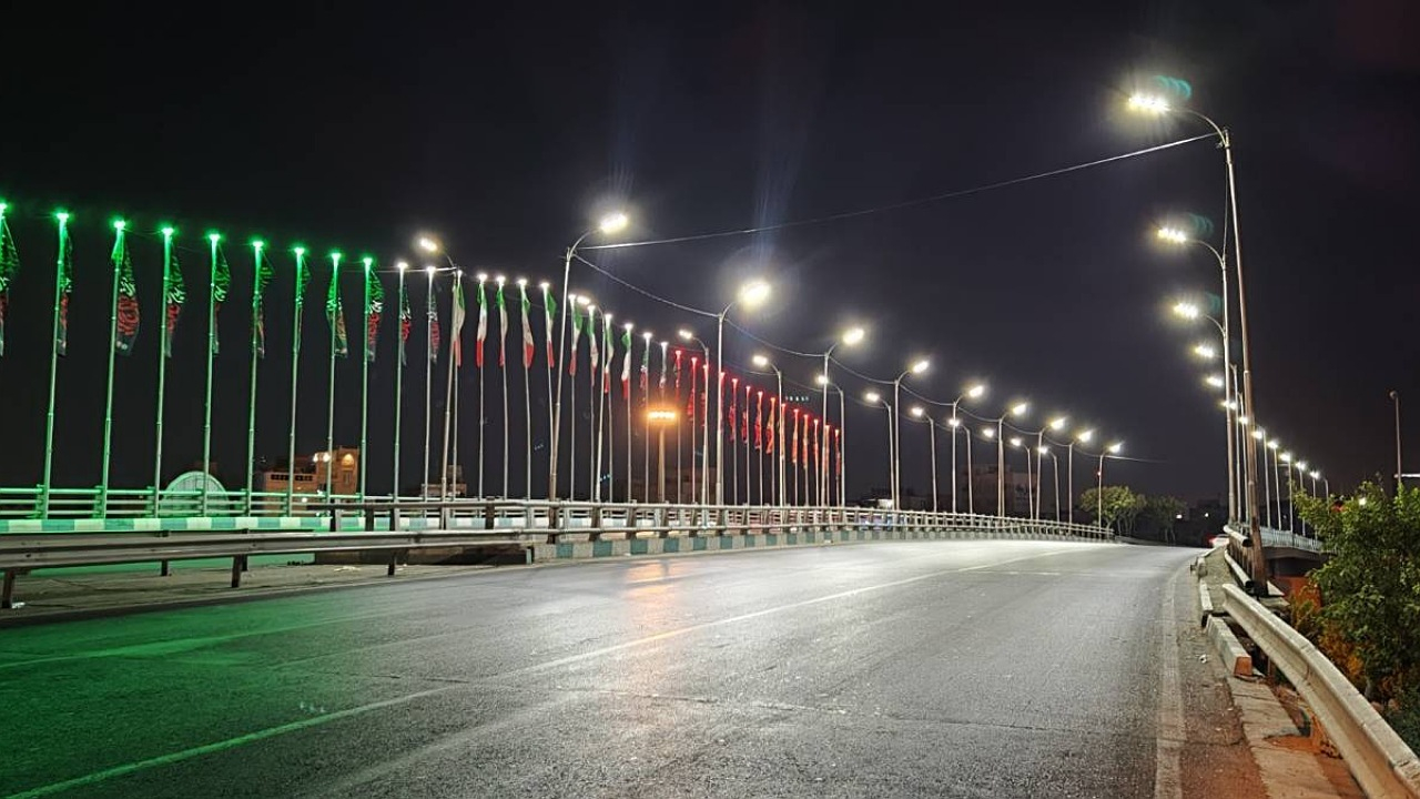ارتقاء جلوههای بصری شب هنگام در پل روگذر شهید سروری
