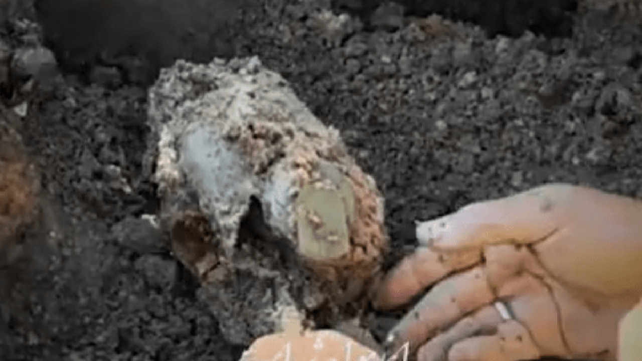 کشف پیکر مطهر شهیدی با قمقمهای پر از آب + فیلم